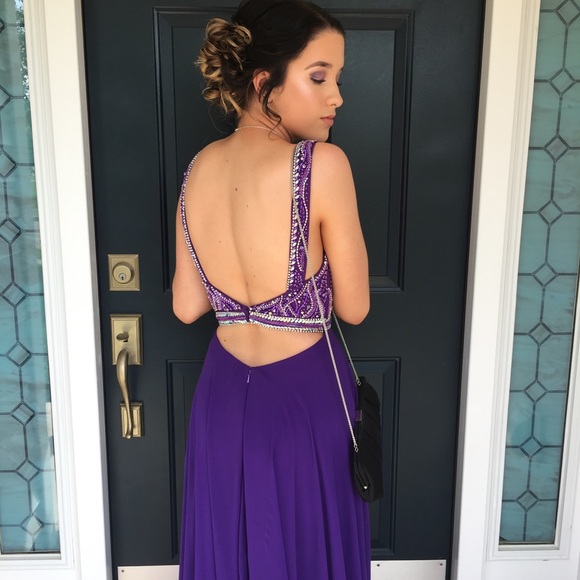 Purple Open Back Prom Dress from Henris - Picture 5 of 5